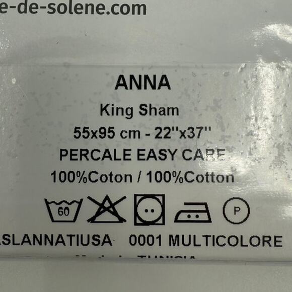 NWT Anna By Anne De Solene Floral 100% Cotton KING Sham (1) - Picture 4 of 4